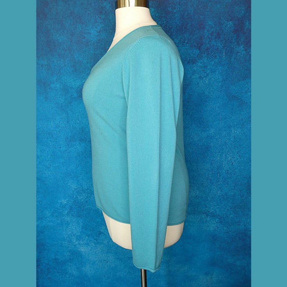 White Stag Teal V Neck Sweater XXL - Picture 4 of 8